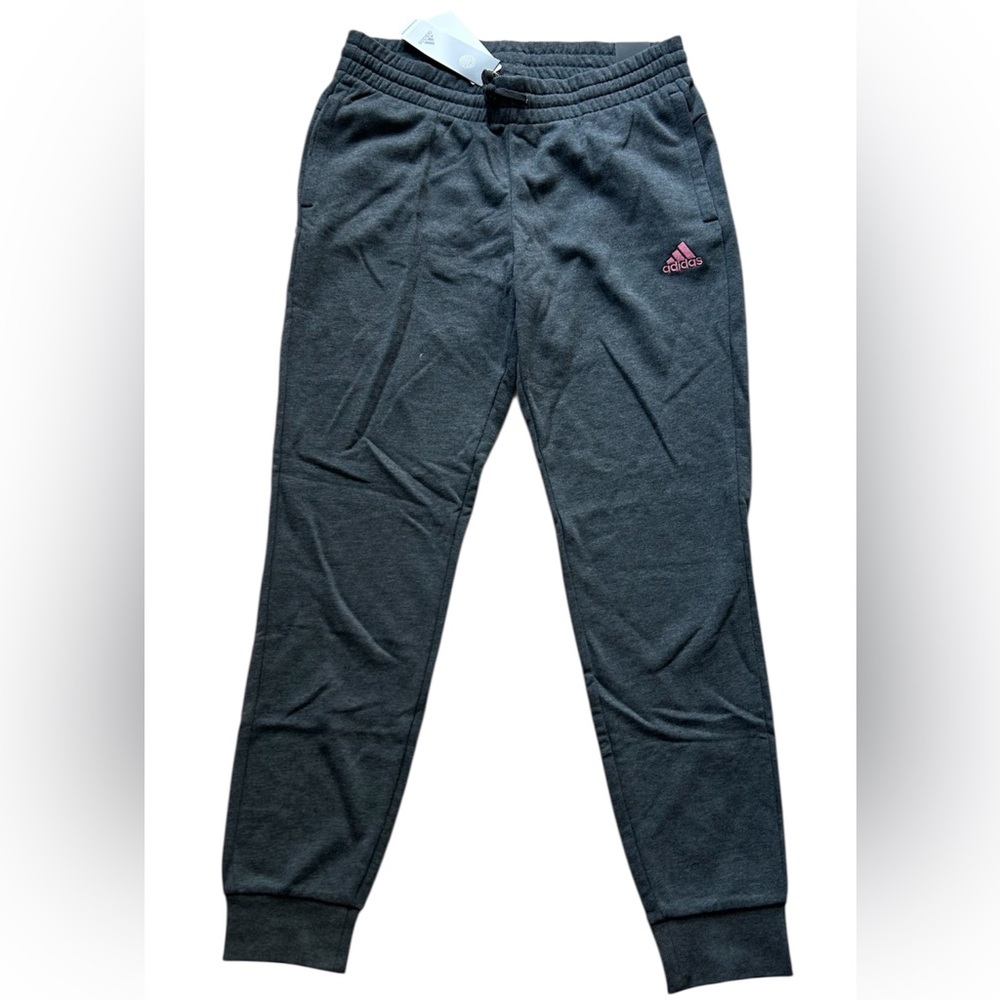 Adidas Women’s Charcoal Joggers with Pink Logo